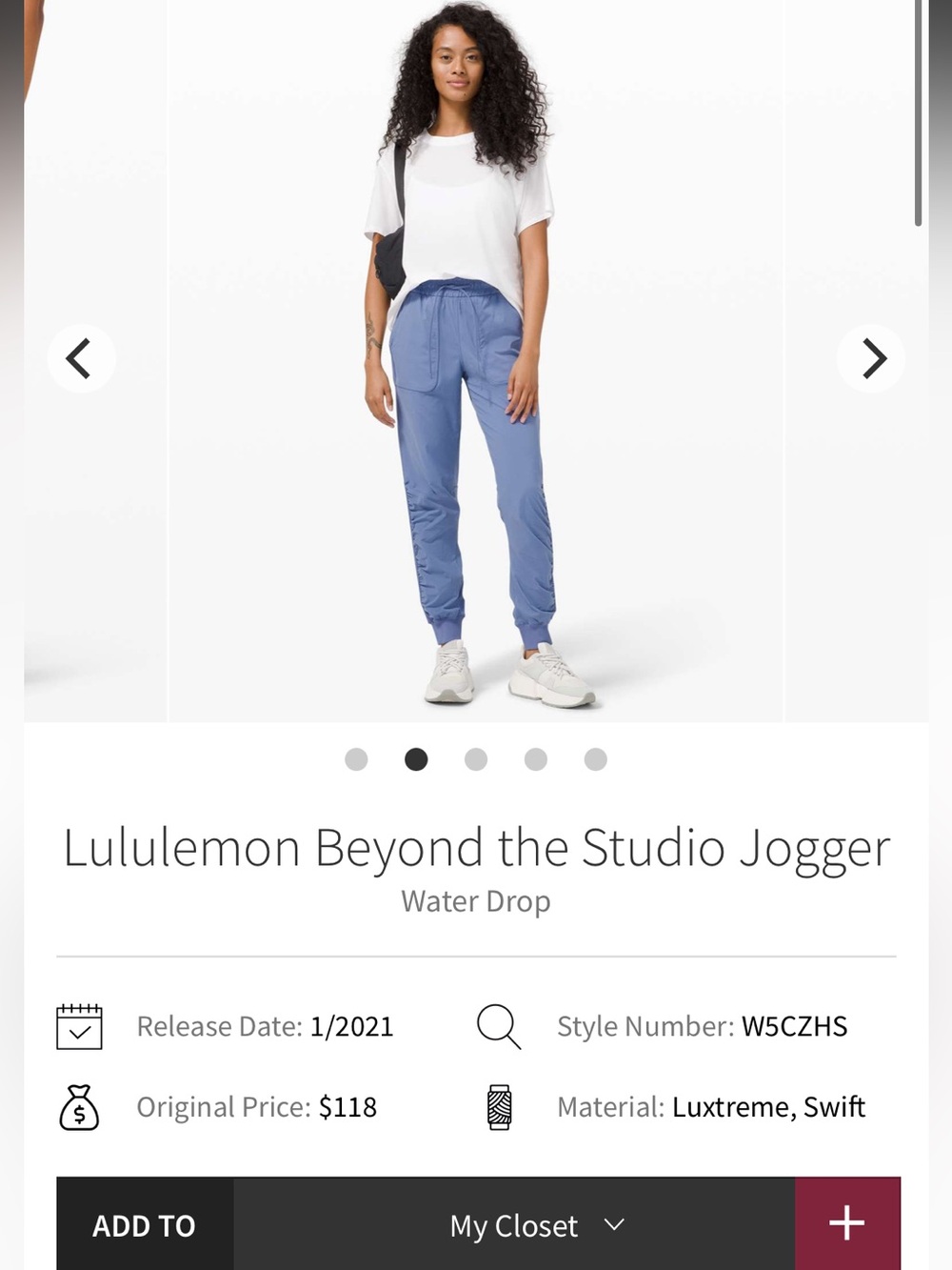 lululemon athletica Beyond the Studio Jogger - Water Drop Blue